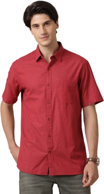 CAVALLO BY LINEN CLUB Men Solid Casual Red Shirt