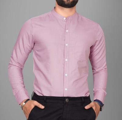 Voroxy Men Solid Formal Pink, White Shirt