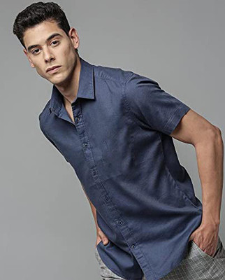 Lee Cross Men Solid Casual Dark Blue Shirt