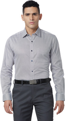 Raymond Men Printed Formal Yellow Shirt