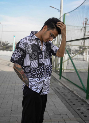 SHIVAY TREND Men Printed Casual Blue Shirt