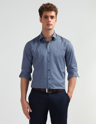 ARROW Men Printed Formal Blue Shirt