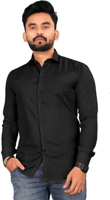 Vilantra Collection Men Self Design Casual Blue Shirt