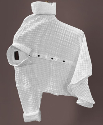 STOVESSY Men Self Design Casual White Shirt