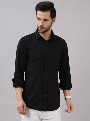 Sand Dunes Men Self Design Casual Black Shirt