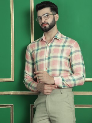 Indian Needle Men Checkered Formal Multicolor Shirt