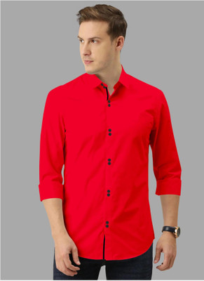 SURRT FASHION Men Solid Casual Red Shirt