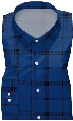 HASINI Fashion Men Checkered Casual Black, Blue Shirt