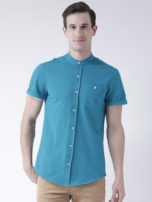Club York Men Solid Casual Blue Shirt