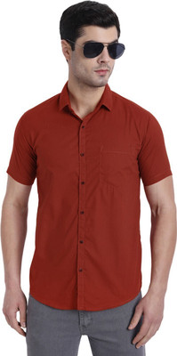 Garry Richards Men Solid Casual Red Shirt