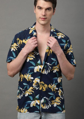 Brijwasi Industries Men Floral Print Casual Dark Blue Shirt