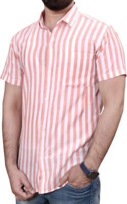 Auzaai Collections Men Striped Casual Orange Shirt