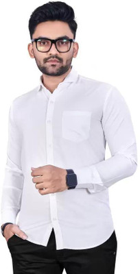 Jumii Enterprise Men Solid Formal White Shirt