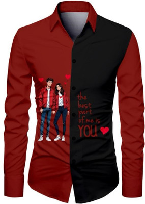 JRKENTERPRISE Men Printed Casual Maroon Shirt
