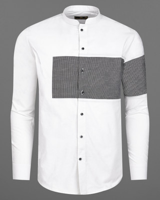 HOC Men Solid Casual White Shirt