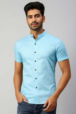 CROWNTAIL Men Solid Formal Light Blue Shirt