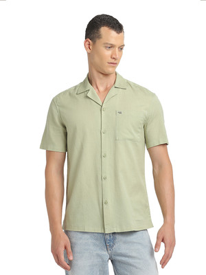THE BEAR HOUSE Men Solid Casual Light Green Shirt