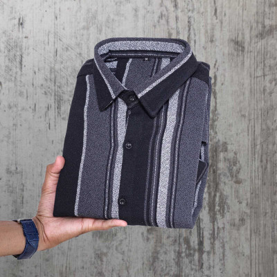 Savaliya Enterprise Men Striped Casual Grey Shirt