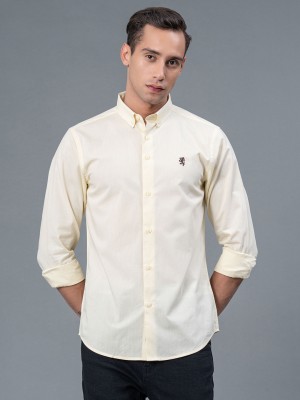 RED TAPE Men Solid Casual Yellow Shirt