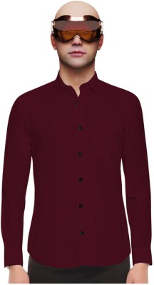 Yaara fashion Men Solid Casual Maroon Shirt