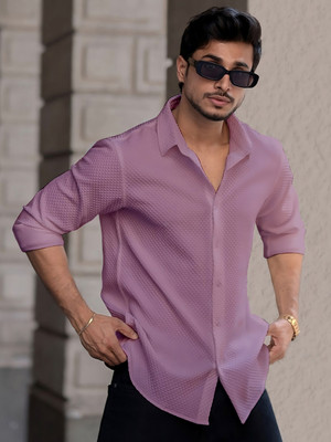 METRONAUT Men Solid Casual Pink Shirt