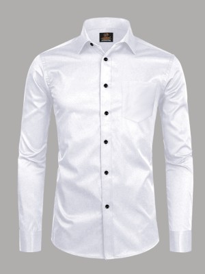 AITAVIKOVERSEAS Men Solid Casual White Shirt