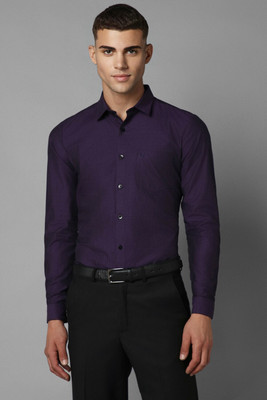 Allen Solly Men Self Design Formal Purple Shirt