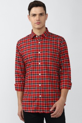 VAN HEUSEN Men Checkered Casual Red Shirt