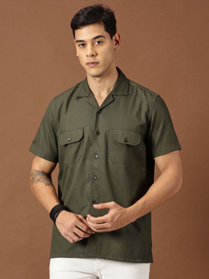 INVICTUS Men Solid Casual Green Shirt