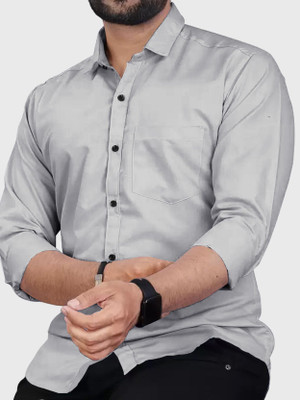 EyeBogler Men Solid Casual Black Shirt