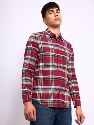 LEE Men Checkered Casual Red Shirt