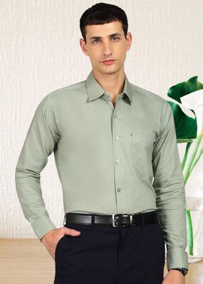 isuelfeb Men Solid Casual Light Green Shirt