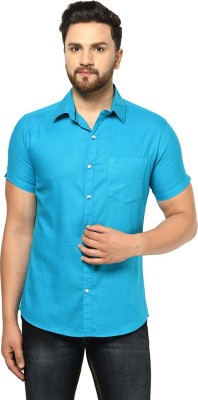 Apuesto Men Solid Casual Light Blue Shirt