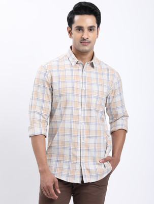 INDIAN TERRAIN Men Checkered Casual Khaki Shirt
