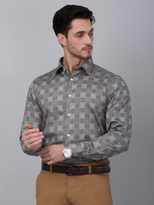 CANTABIL Men Printed Party Grey Shirt