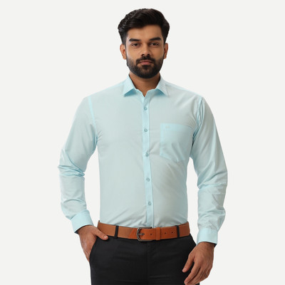 Ariser Men Self Design Formal Light Blue Shirt