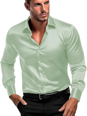 SATADHAR ENTERPRISES Men Solid Casual Light Green Shirt