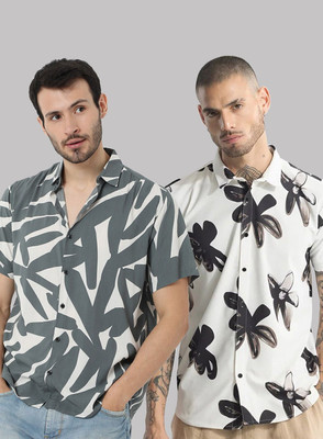 TIGERSNAKE Men Printed Casual Multicolor Shirt(Pack of 2)