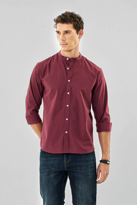 Snitch Men Solid Casual Red Shirt