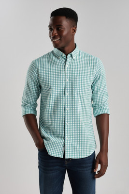 Aarna Enterprise Men Self Design Casual Light Blue Shirt