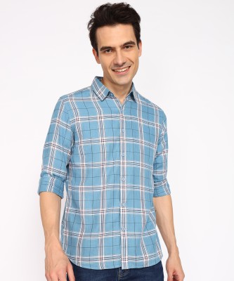 BEING HUMAN Men Checkered Casual Brown Shirt