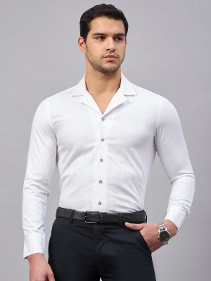 LOUIS STITCH Men Solid Formal White Shirt
