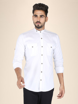 FUBAR Men Solid Casual White Shirt