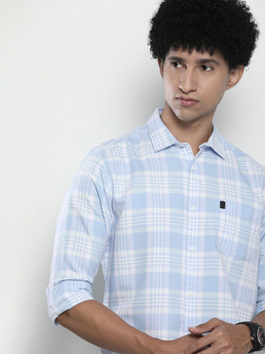 The Indian Garage Co. Men Checkered Casual Blue Shirt