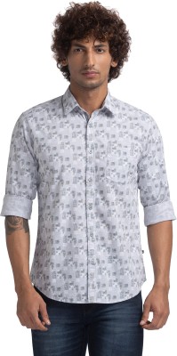 PARX Men Printed Casual Grey Shirt