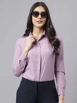 ZAINAB CREATIONS Women Solid Formal Purple Shirt