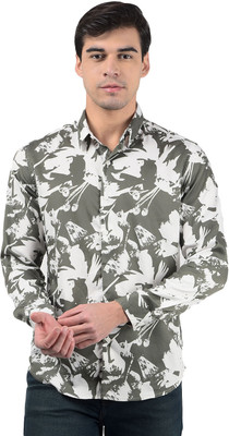 NUMERO UNO Men Printed Casual Green Shirt
