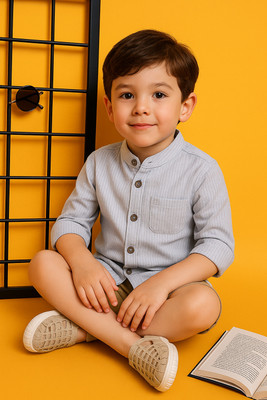 KILLER Boys Self Design Casual White Shirt