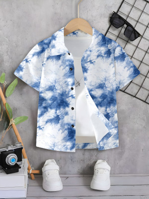 clothbucket Boys Printed, Dyed/Ombre, Self Design Casual Multicolor Shirt
