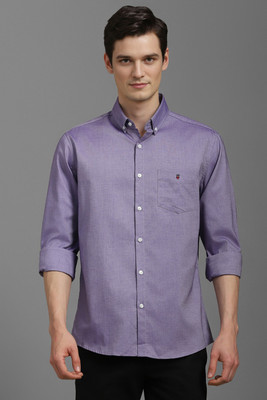 LOUIS PHILIPPE Men Solid Casual Purple Shirt